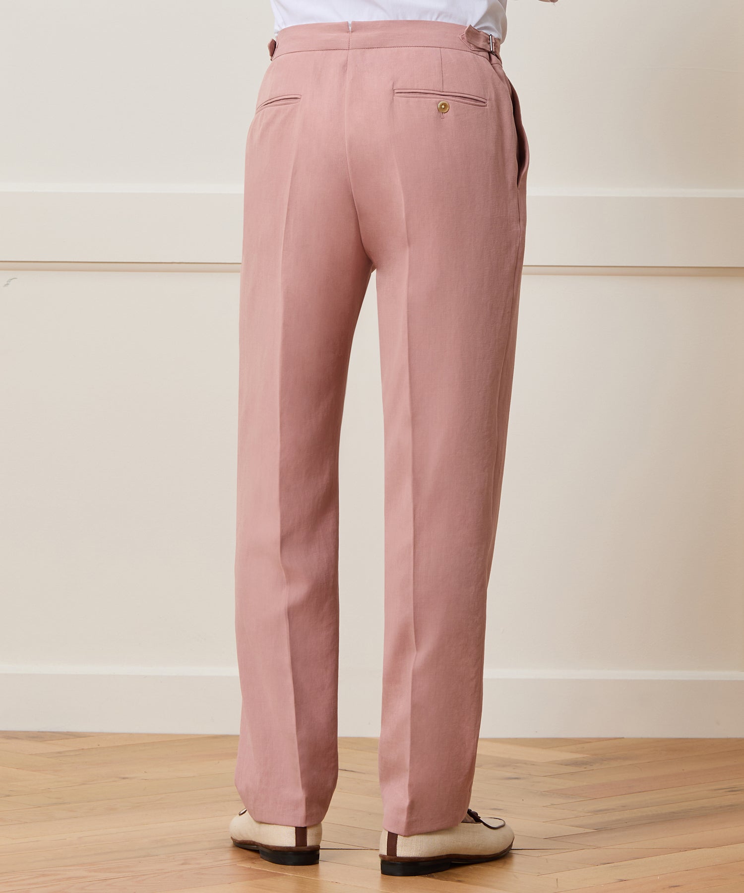 Italian Sueded Linen Side Tab Trouser - Image 4