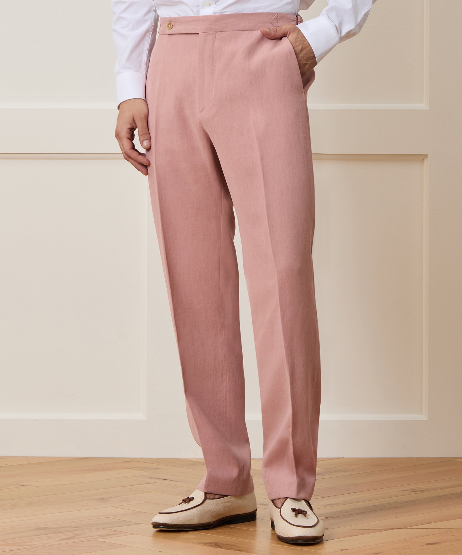 Italian Sueded Linen Side Tab Trouser - Image 2
