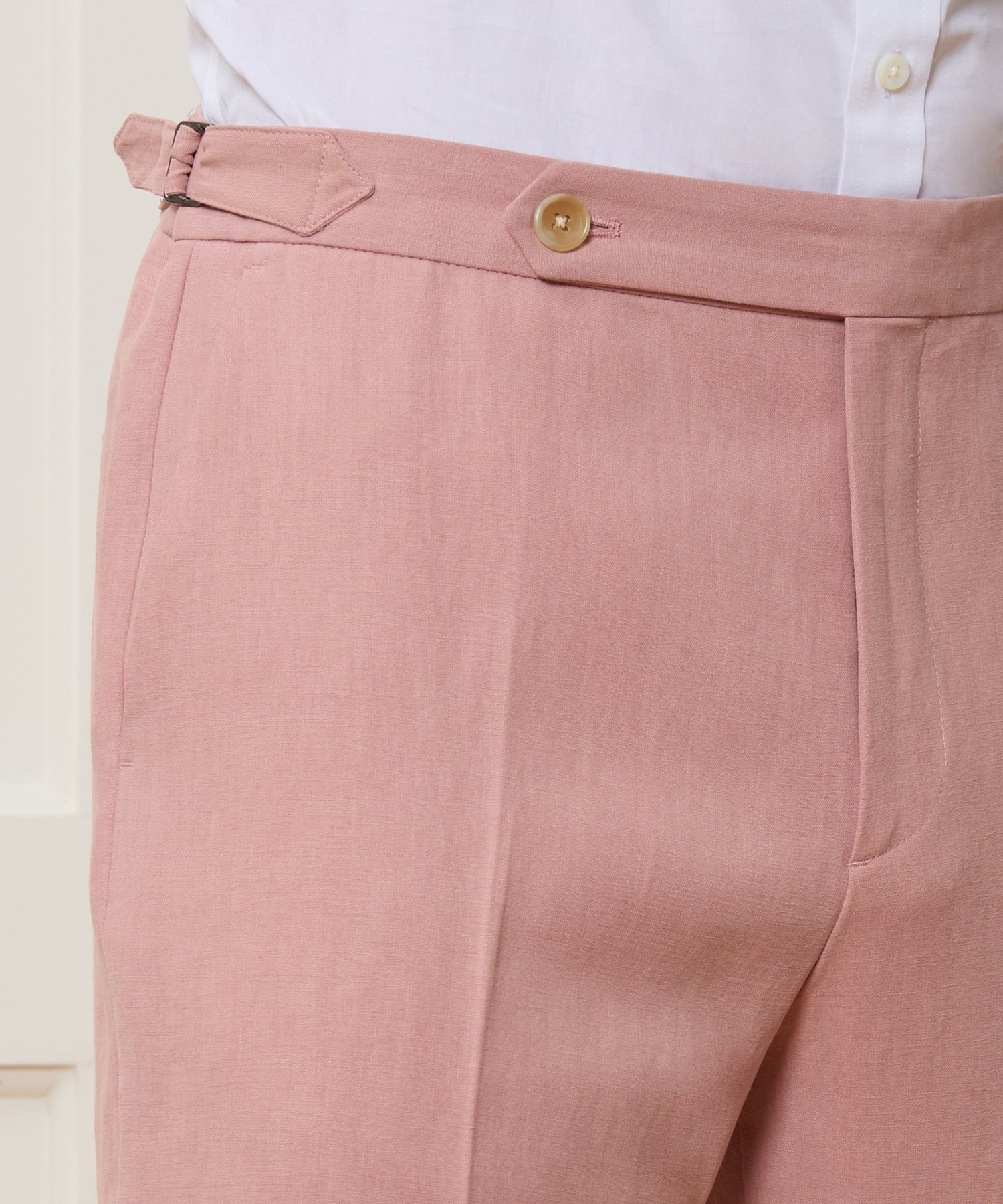 Italian Sueded Linen Side Tab Trouser - Image 5