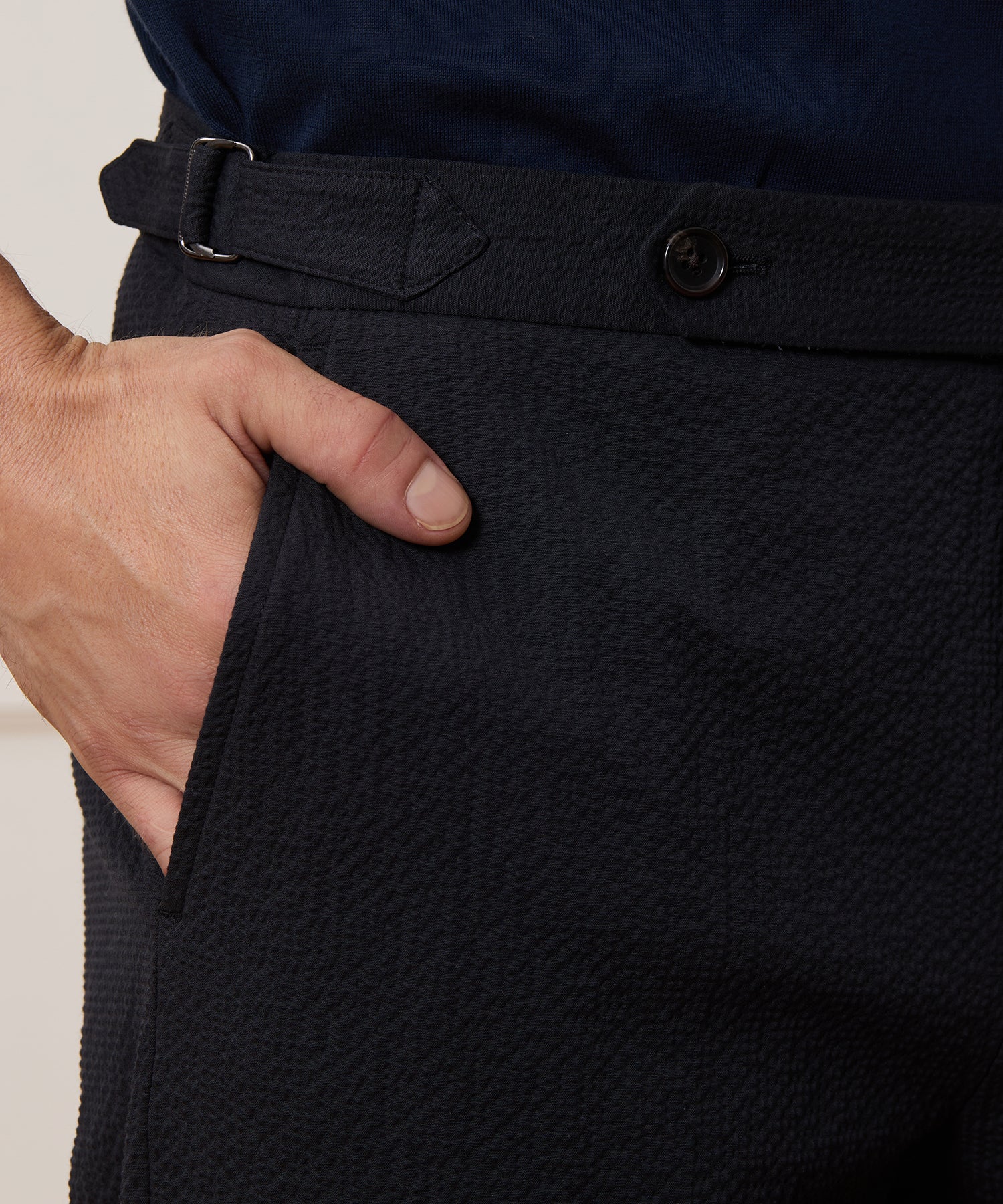 Italian Seersucker Side Tab Trouser - Image 7