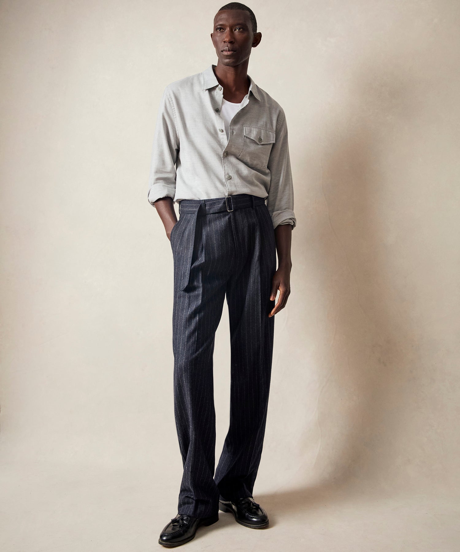 Italian Wool Self Belt Trouser - Image 2