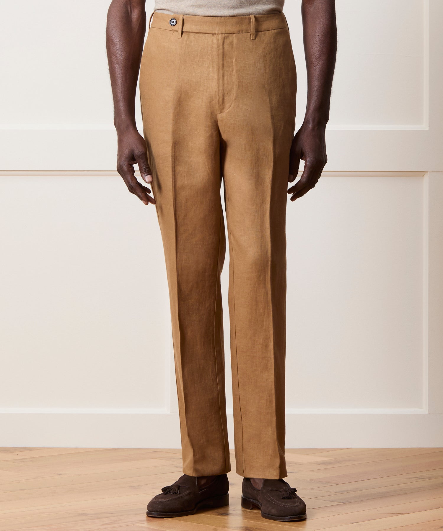 Straight Fit Linen Tab Trouser - Image 2