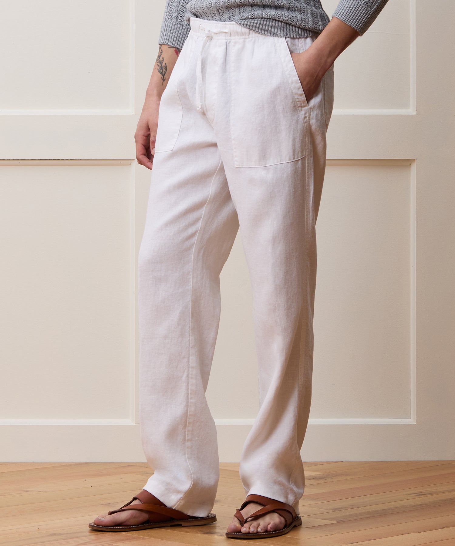 Straight Fit Linen Beach Pant - Image 2