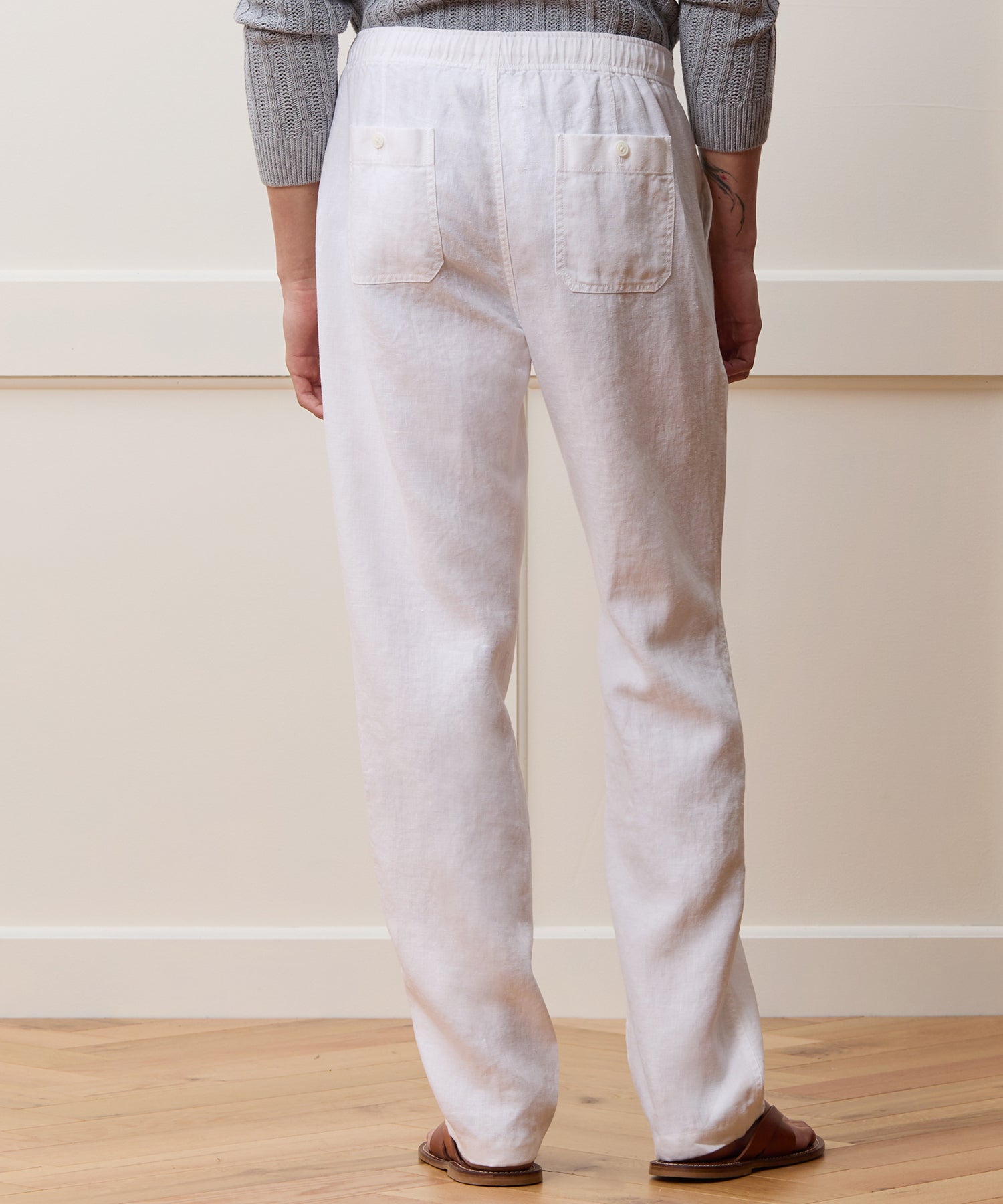 Straight Fit Linen Beach Pant - Image 4