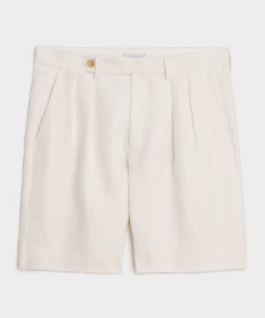 7 Italian Linen Pleated Short