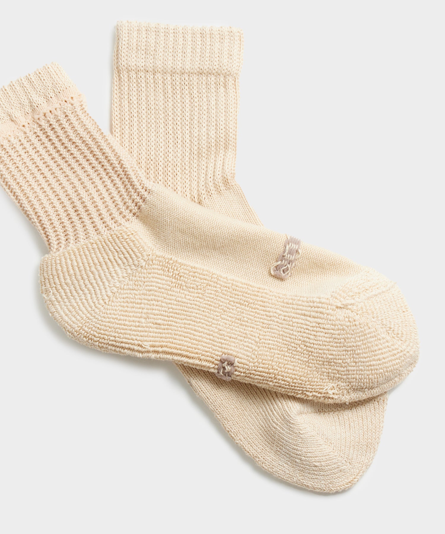 Rototo Organic Daily 3 Pack Mini Crew Sock in Ecru Mix - Image 5