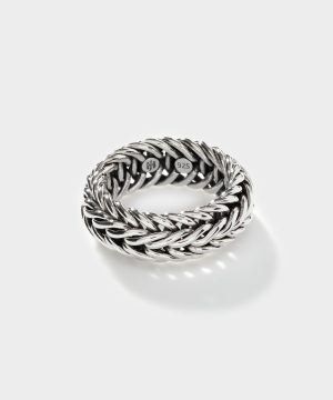 John Hardy Wide Kami Chain Sterling Silver Band Ring