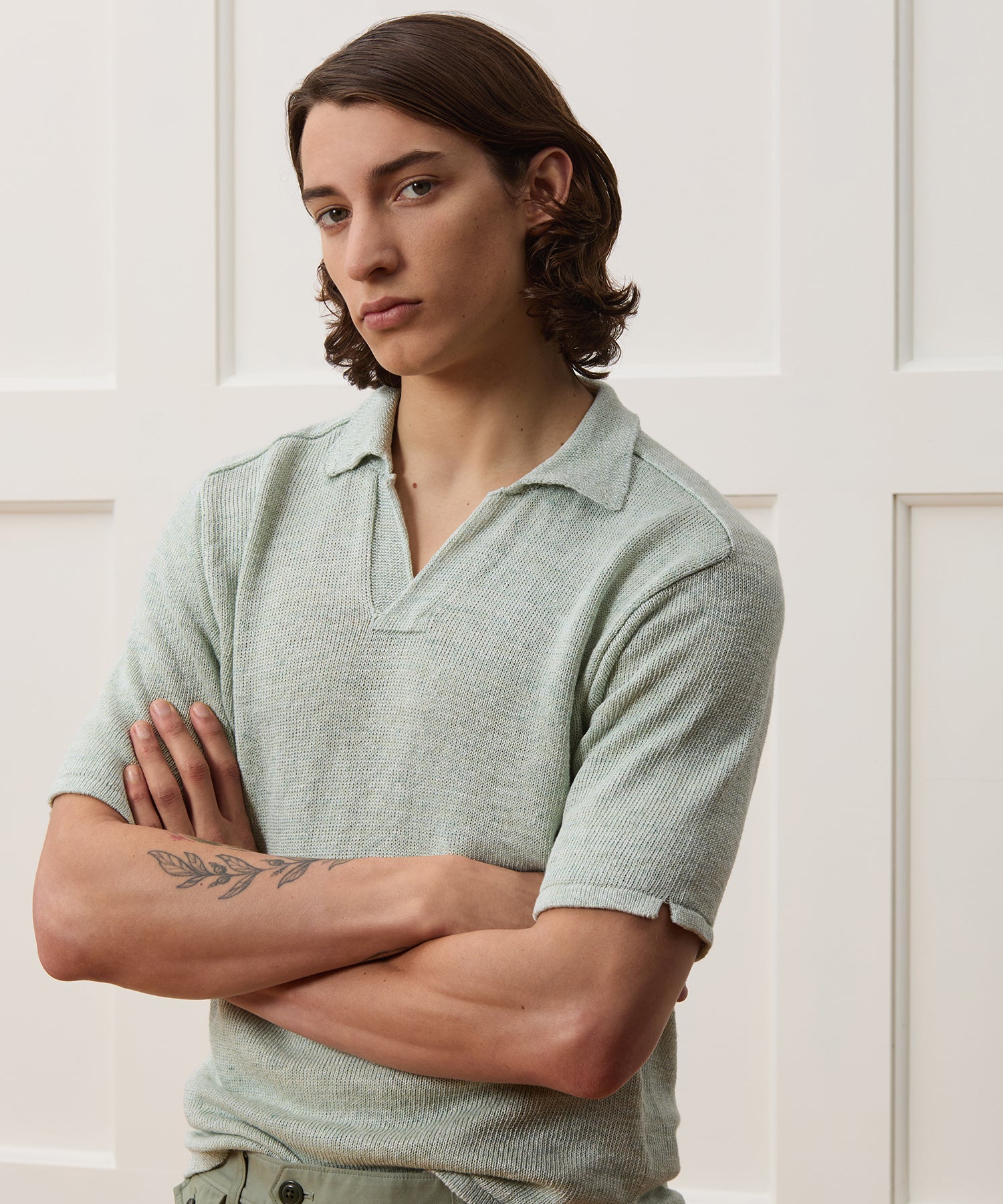 Inis Me??in Washed Linen Polo - Image 2