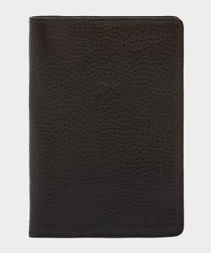Il Bisonte Leather Passport Holder in Black