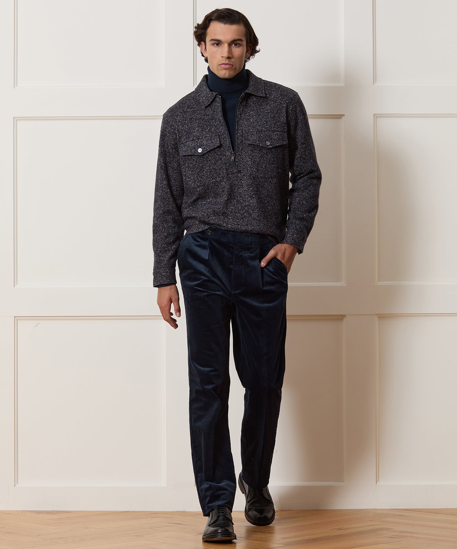 Relaxed Wool-Silk Quarter-Zip Polo - Image 3