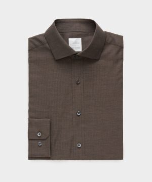 Flannel Spread Collar Dress Shirt