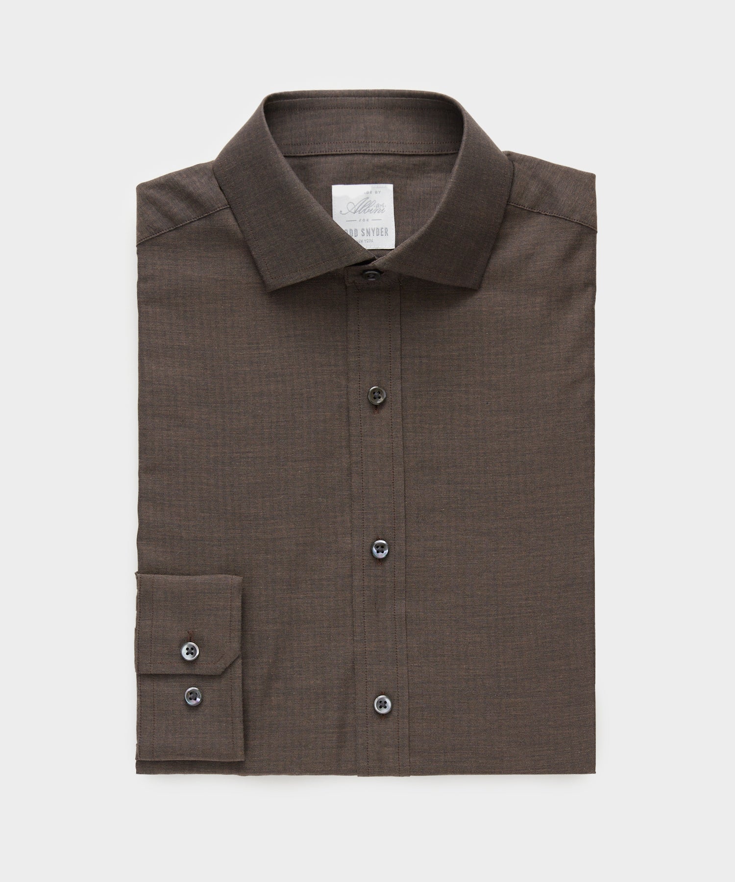Flannel Spread Collar Dress Shirt