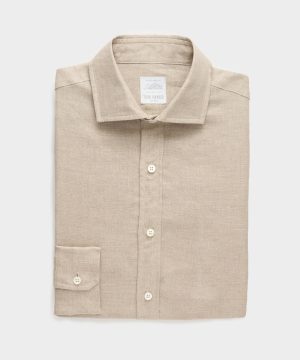 Italian Linen Spread Collar Dress Shirt