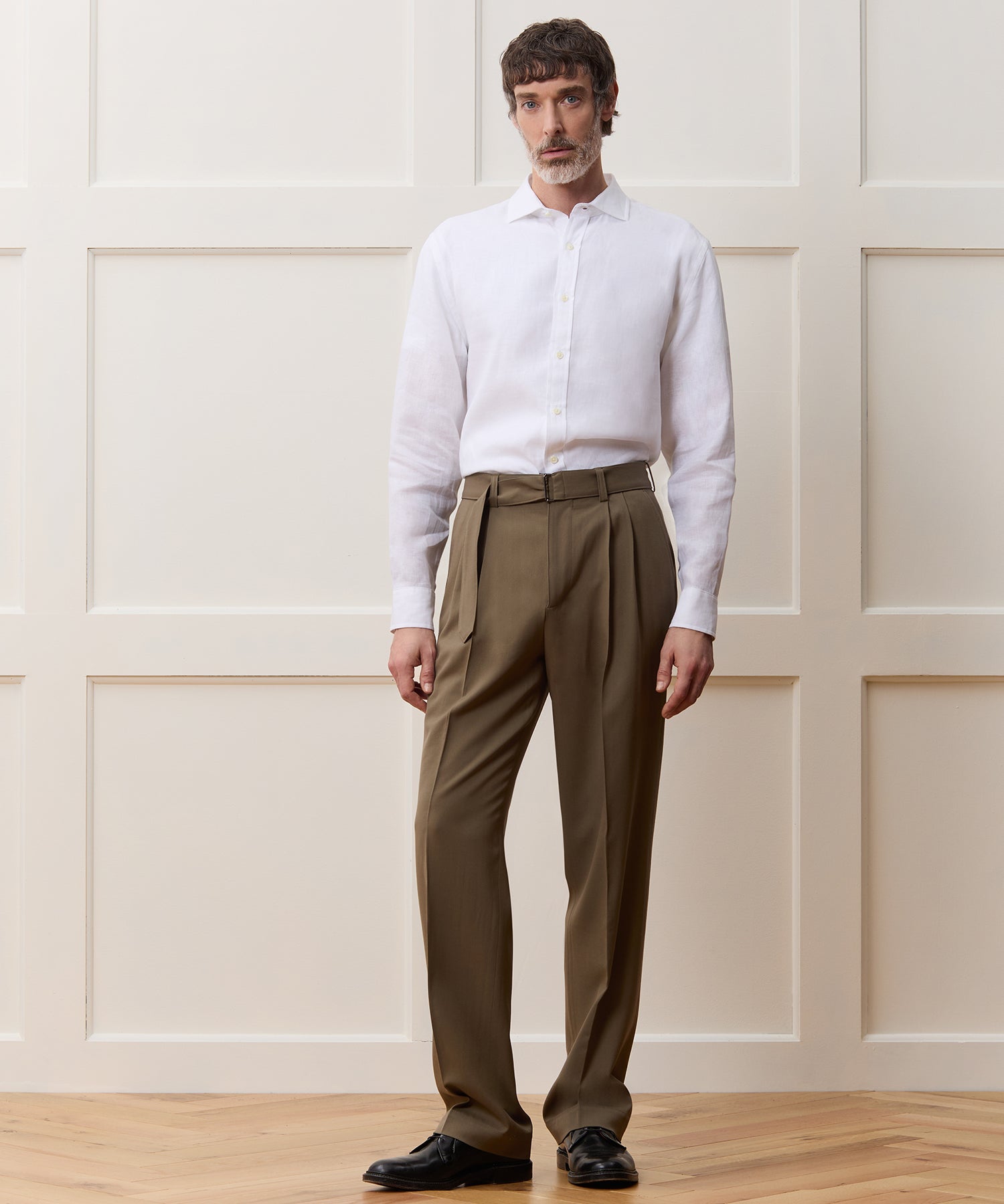 Italian Linen Spread Collar Dress Shirt - Image 3