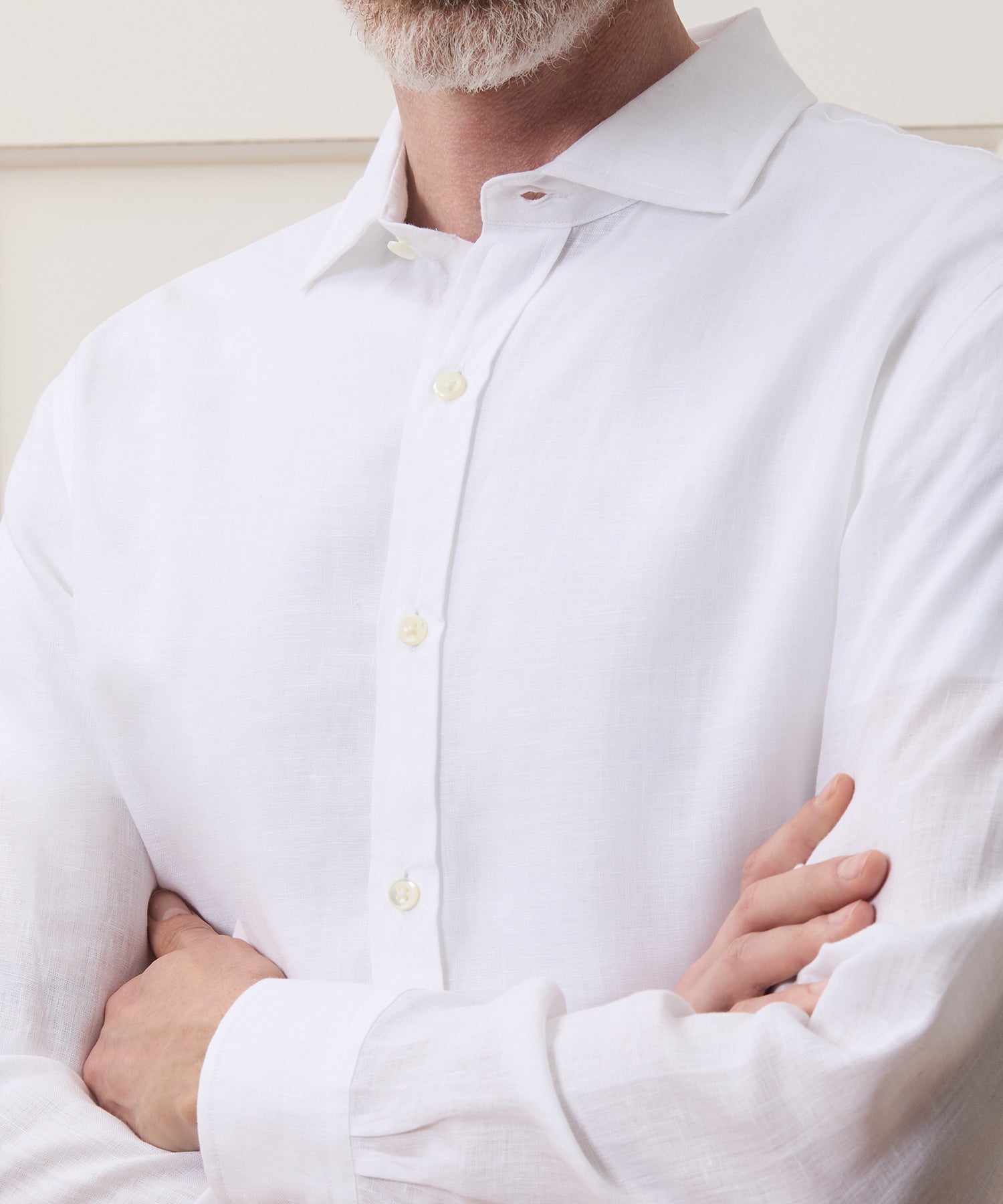 Italian Linen Spread Collar Dress Shirt - Image 5