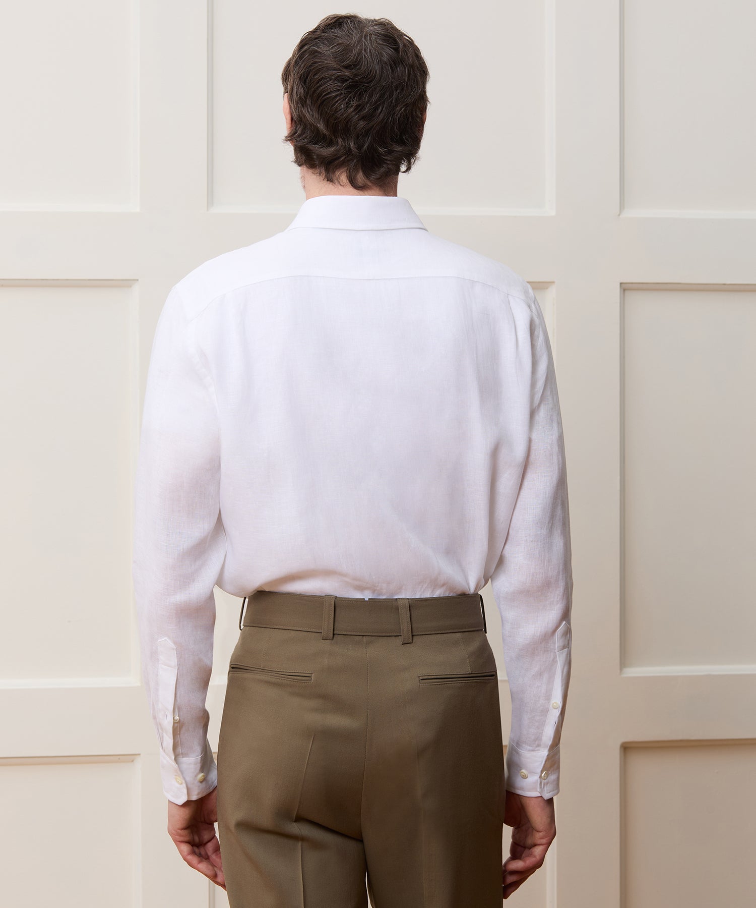 Italian Linen Spread Collar Dress Shirt - Image 4