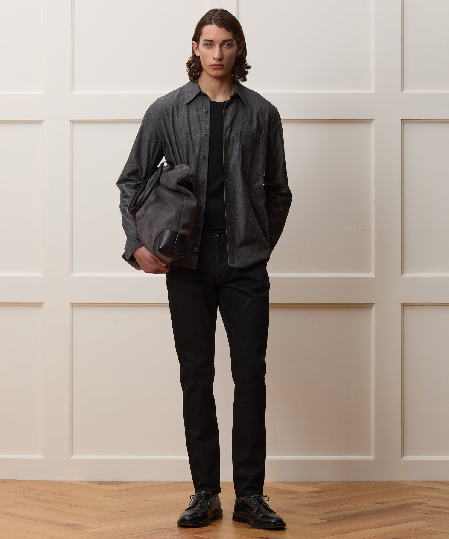 Slim Japanese Selvedge Stretch Jean in Black - Image 3