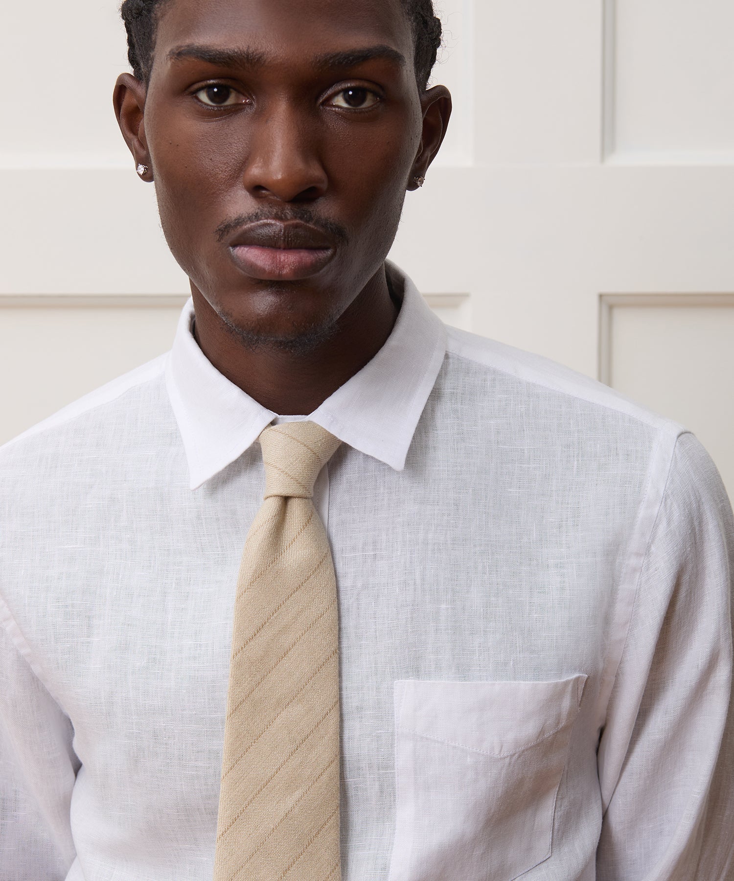 Slim Sea Soft Irish Linen Point Collar Shirt - Image 4