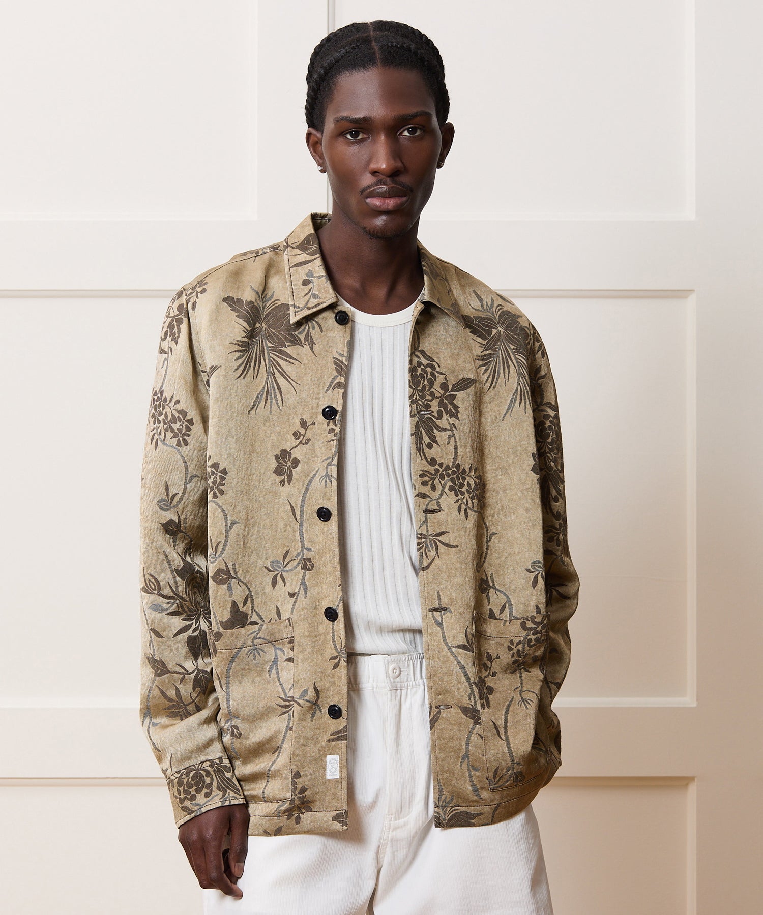 Relaxed Linen Jacquard Shirt Jacket - Image 2