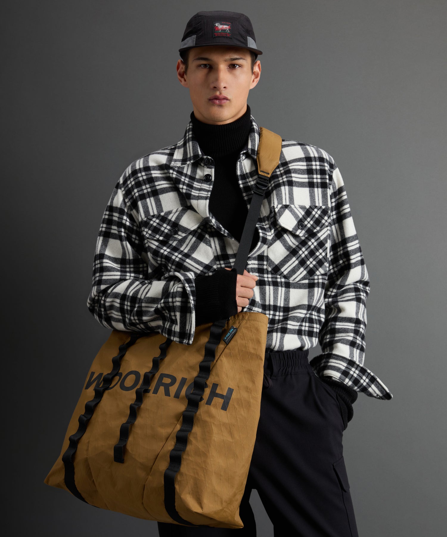 Todd Snyder X Woolrich Cashmere Shirt Jacket in Black Plaid - Image 5