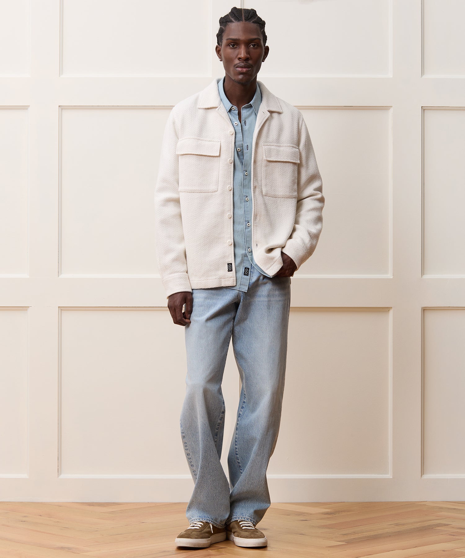 Linen-Cotton Textured Shirt Jacket - Image 3
