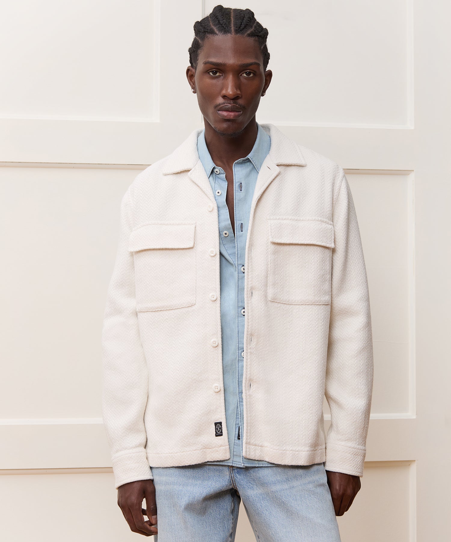 Linen-Cotton Textured Shirt Jacket - Image 2