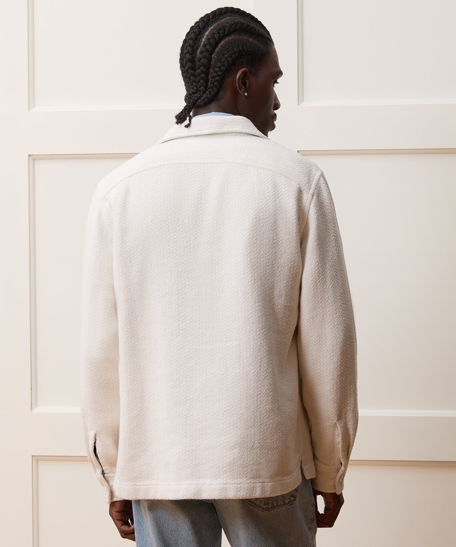 Linen-Cotton Textured Shirt Jacket - Image 4