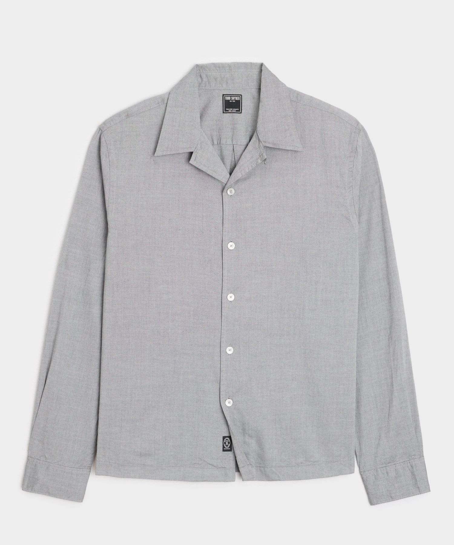 Cropped Cotton Oxford Camp Collar Shirt