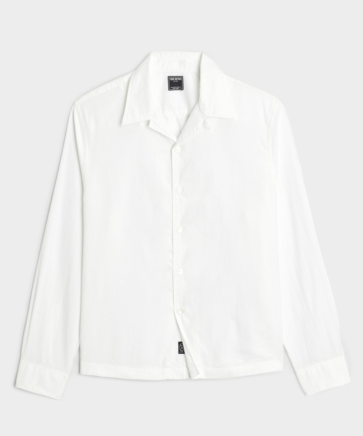 Cropped Cotton Oxford Camp Collar Shirt