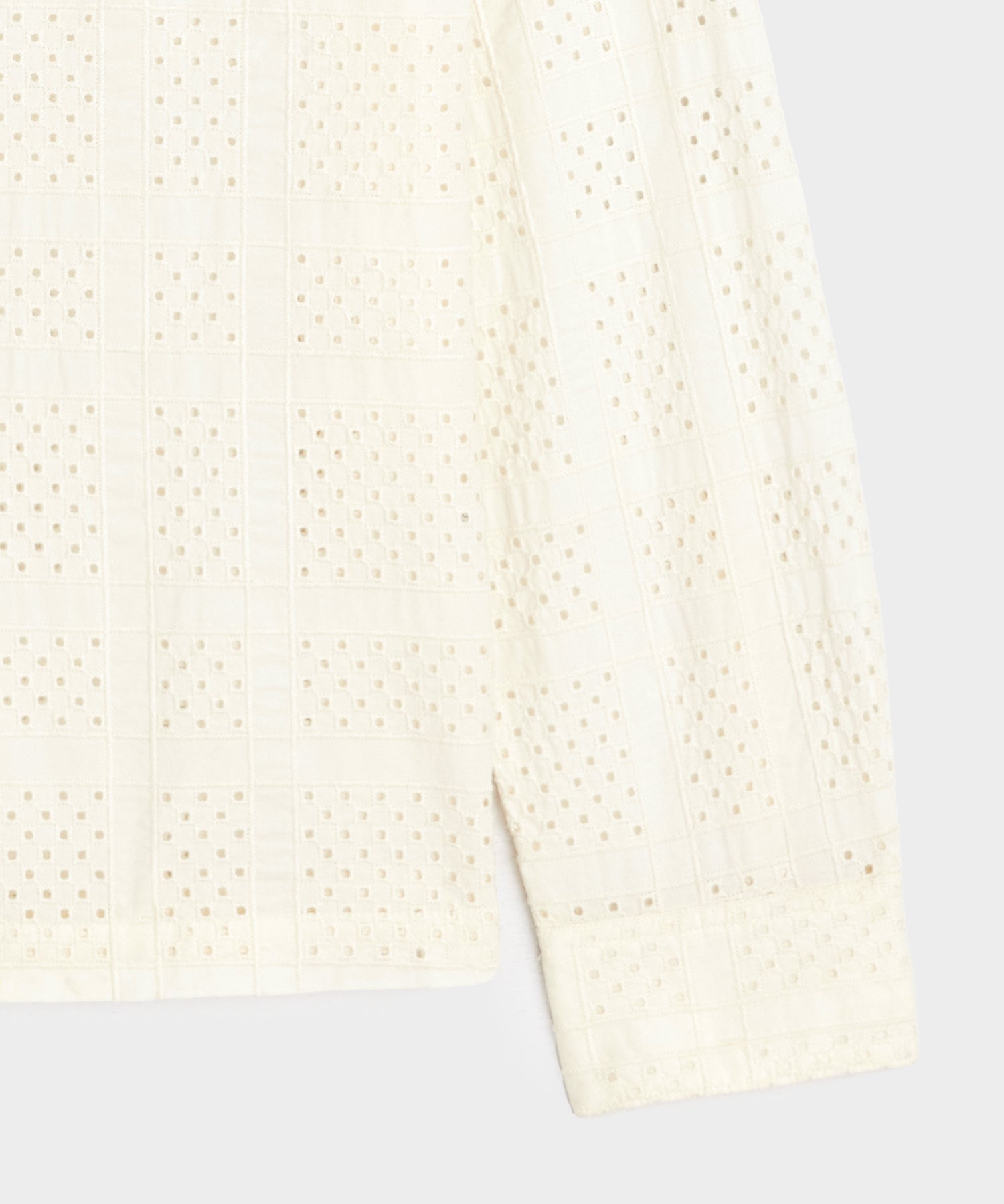 Cropped Embroidered Eyelet Camp Collar Shirt - Image 6