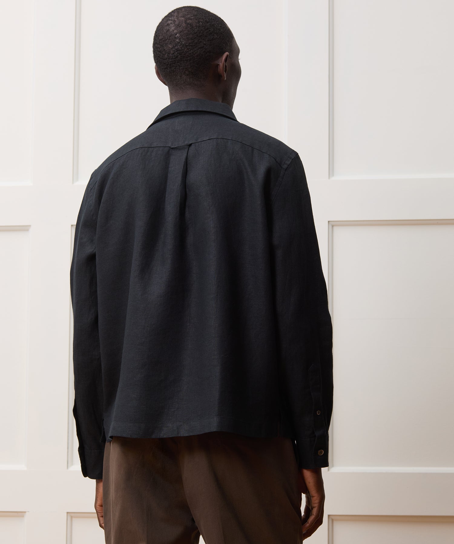 Cropped Sea Soft Irish Linen Camp Collar Shirt - Image 4