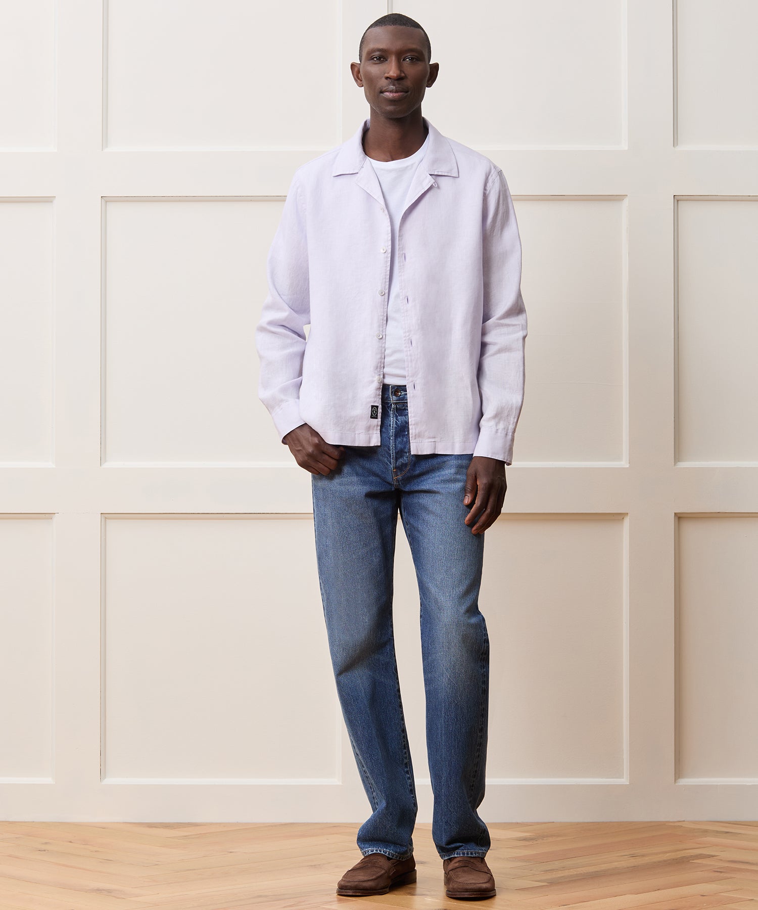 Cropped Sea Soft Irish Linen Camp Collar Shirt - Image 3