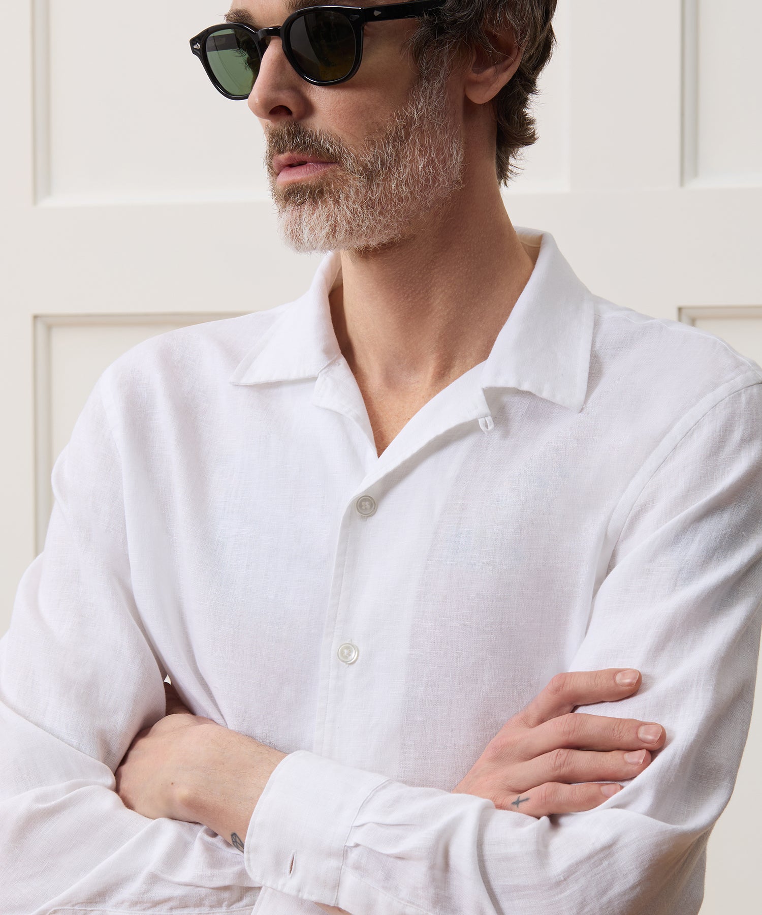 Cropped Sea Soft Irish Linen Camp Collar Shirt - Image 6