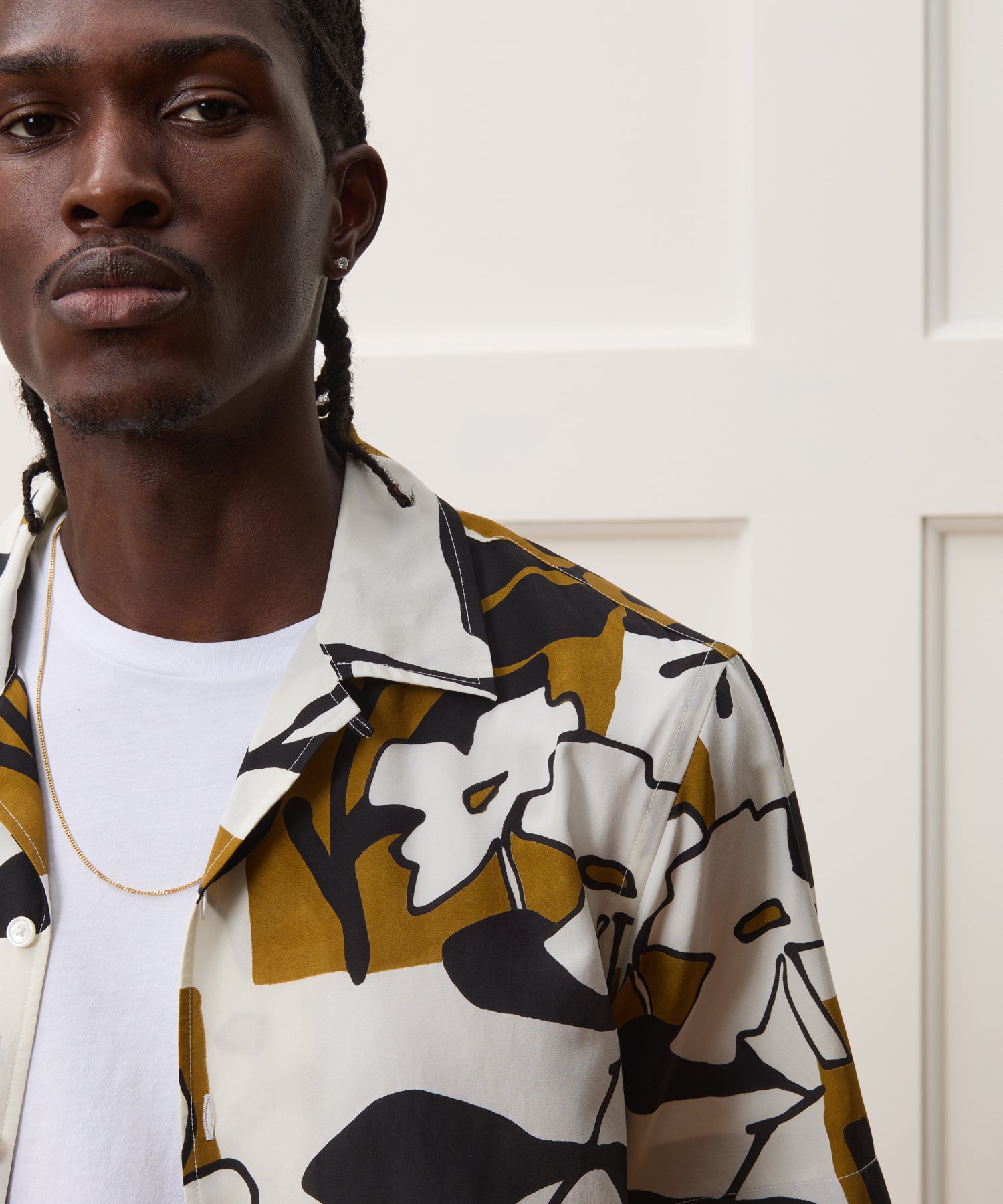 Cropped Silk-Cotton Camp Collar Shirt - Image 5