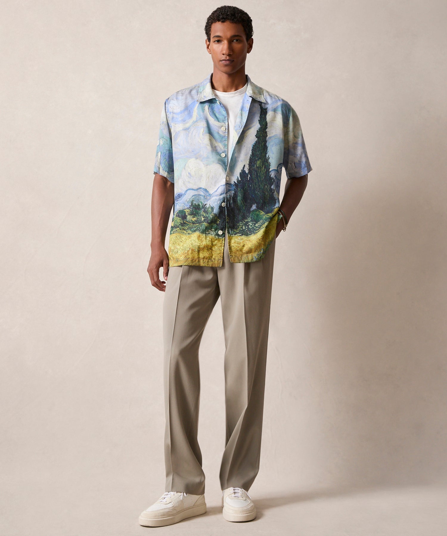 Todd Snyder x The Met Van Gogh Wheat Field With Cypresses Cabana Shirt - Image 5