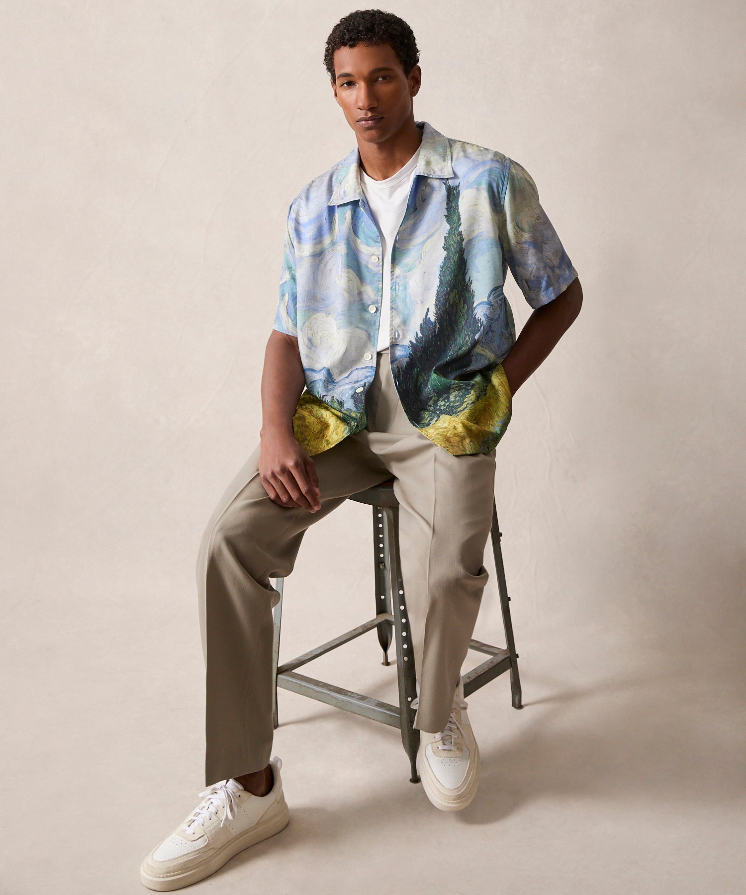 Todd Snyder x The Met Van Gogh Wheat Field With Cypresses Cabana Shirt - Image 2
