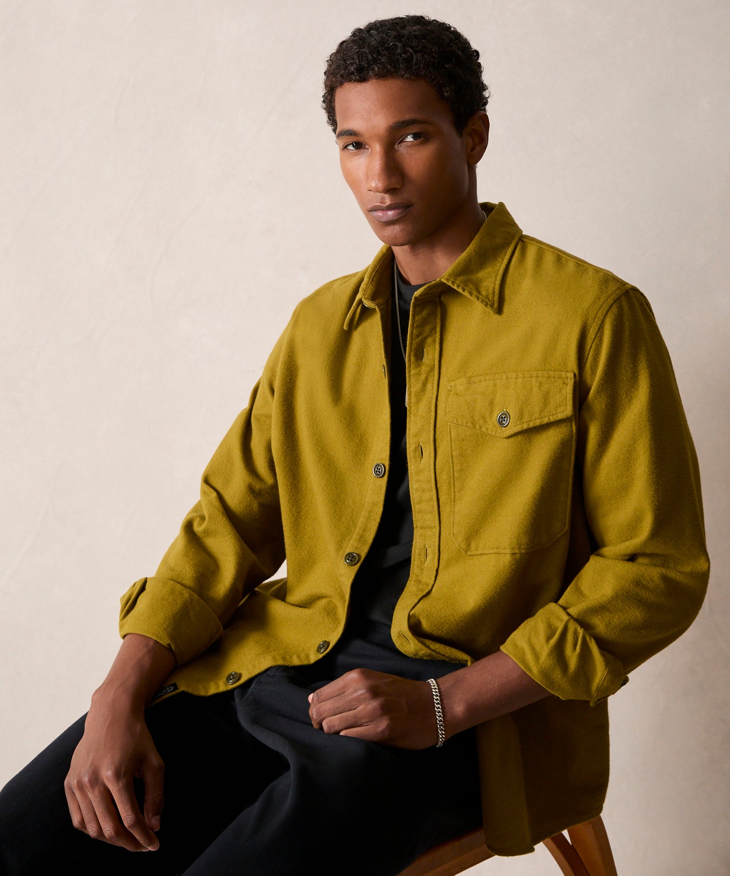 Chamois Shirt in Green Chartreuse - Image 2