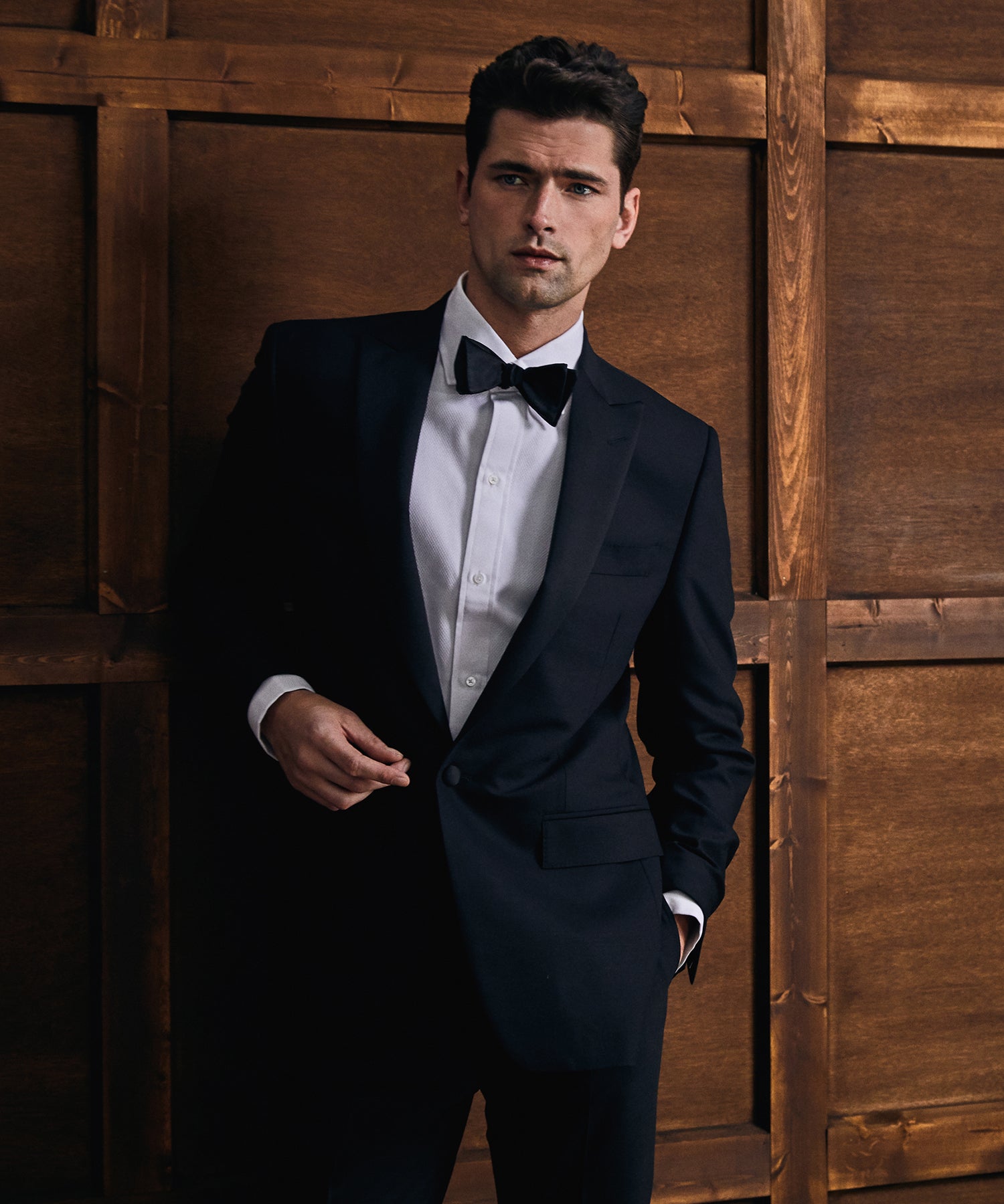 Made in USA Sutton Peak Lapel Tuxedo Jacket in Black - Image 2