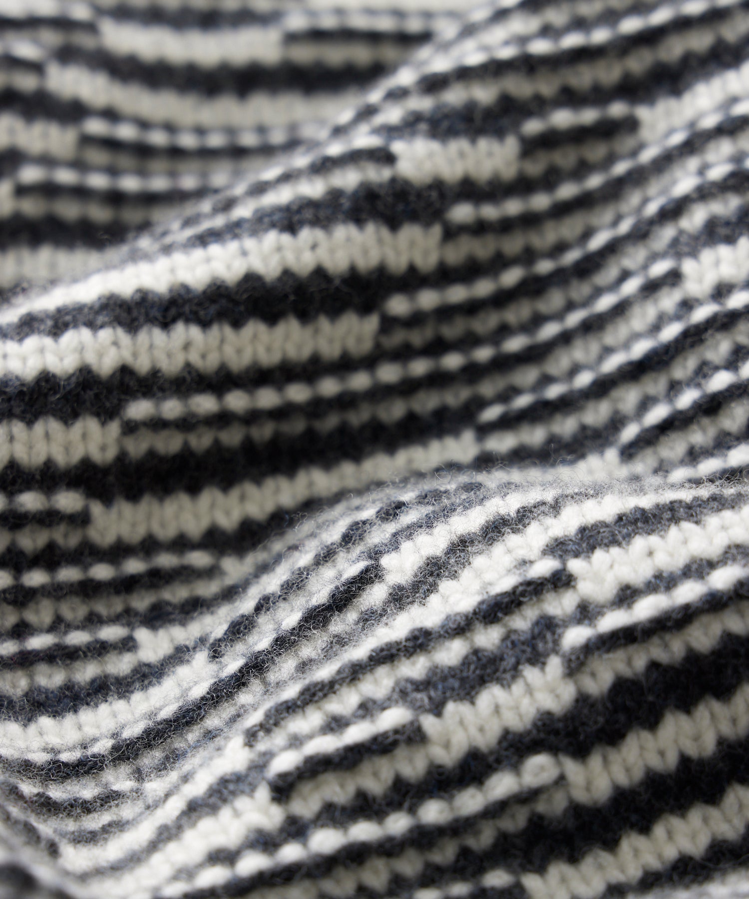 Merino Striped V-Neck Sweater in Charcoal - Image 3