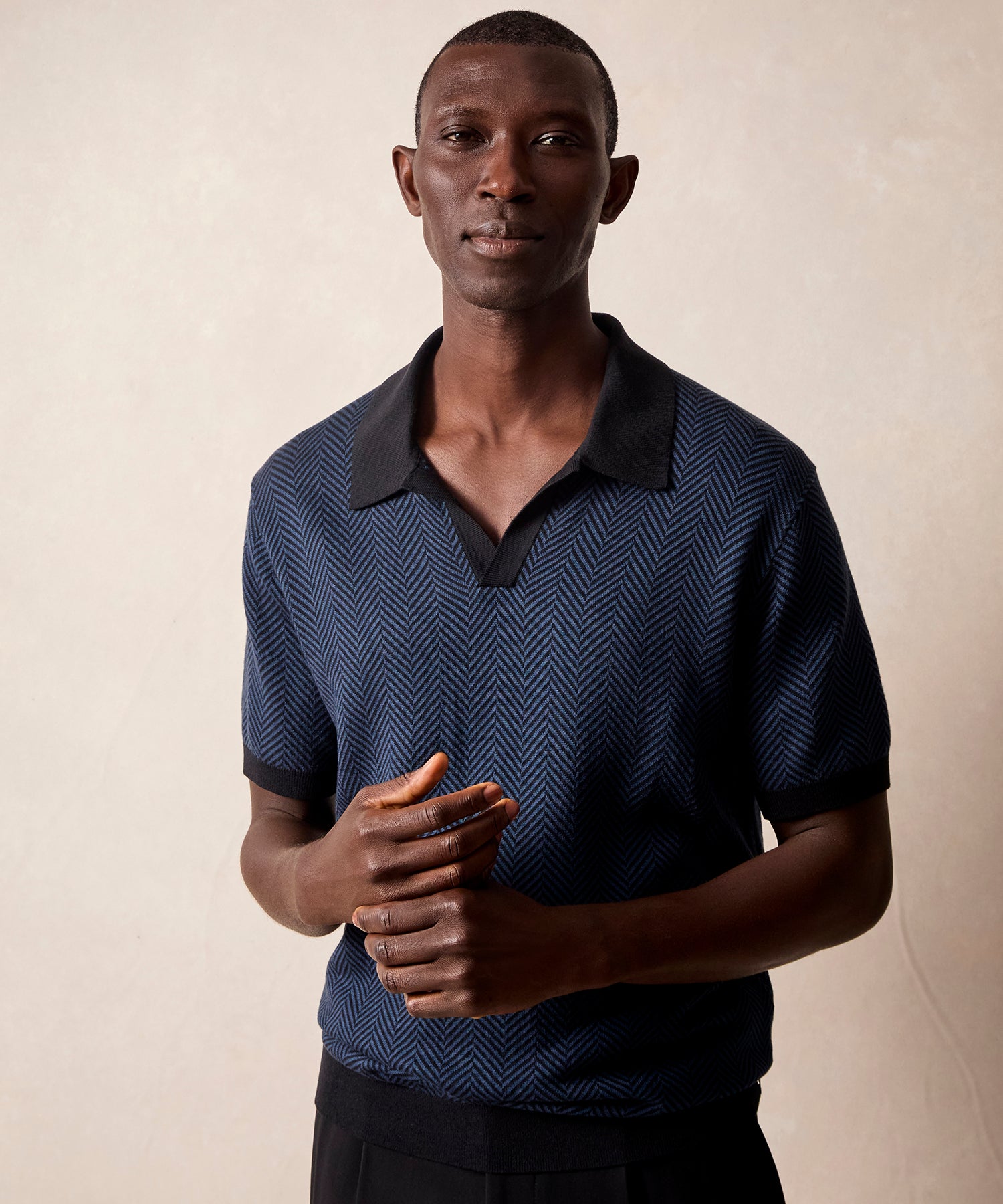 Herringbone Silk-Cotton Montauk Sweater Polo - Image 2