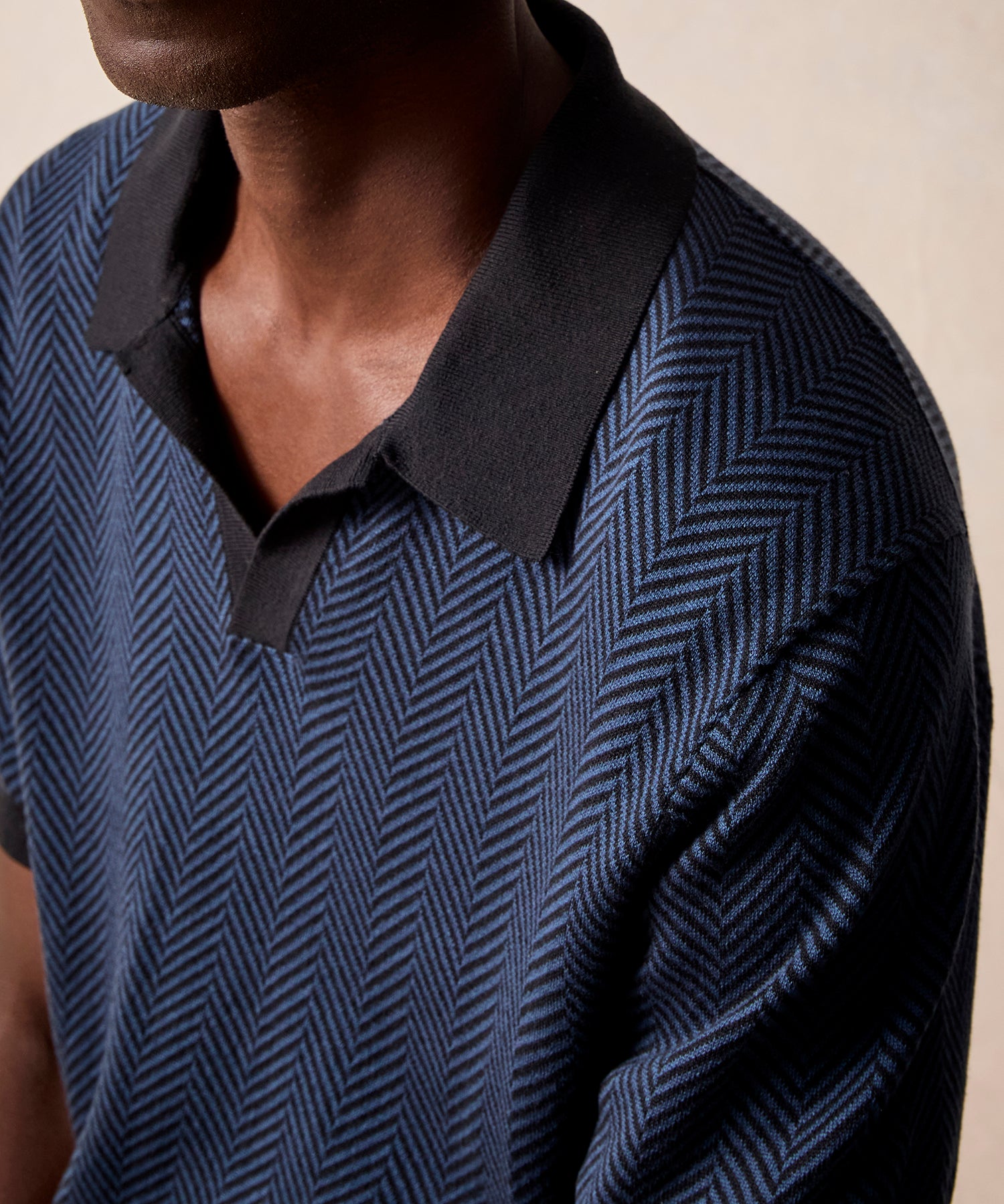Herringbone Silk-Cotton Montauk Sweater Polo - Image 4