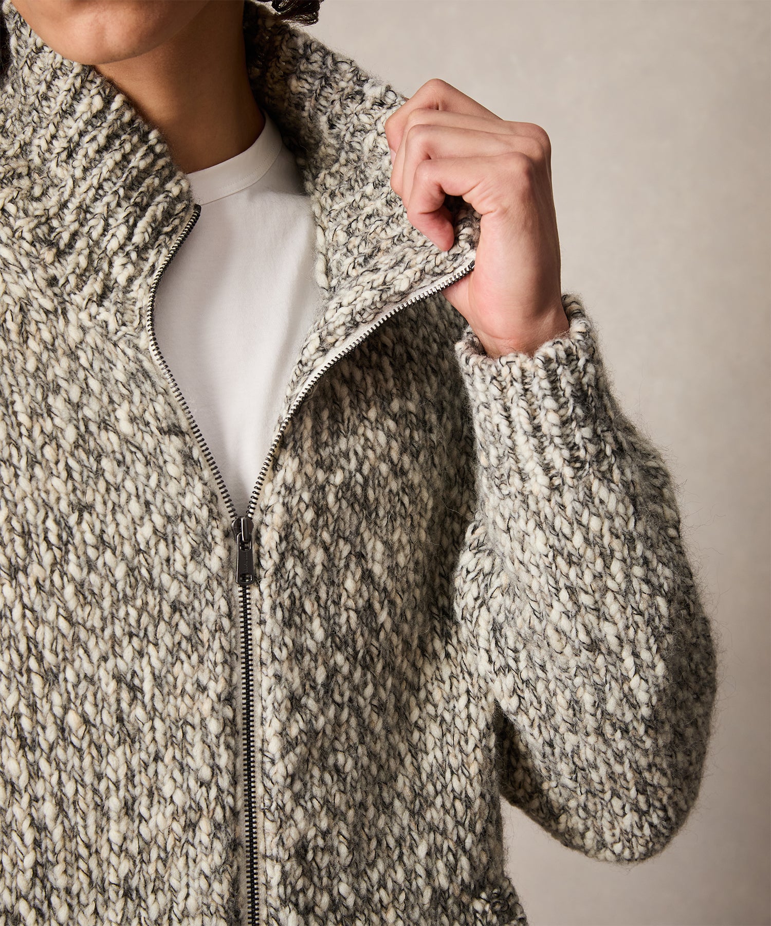 Slubby Full-Zip Sweater - Image 4