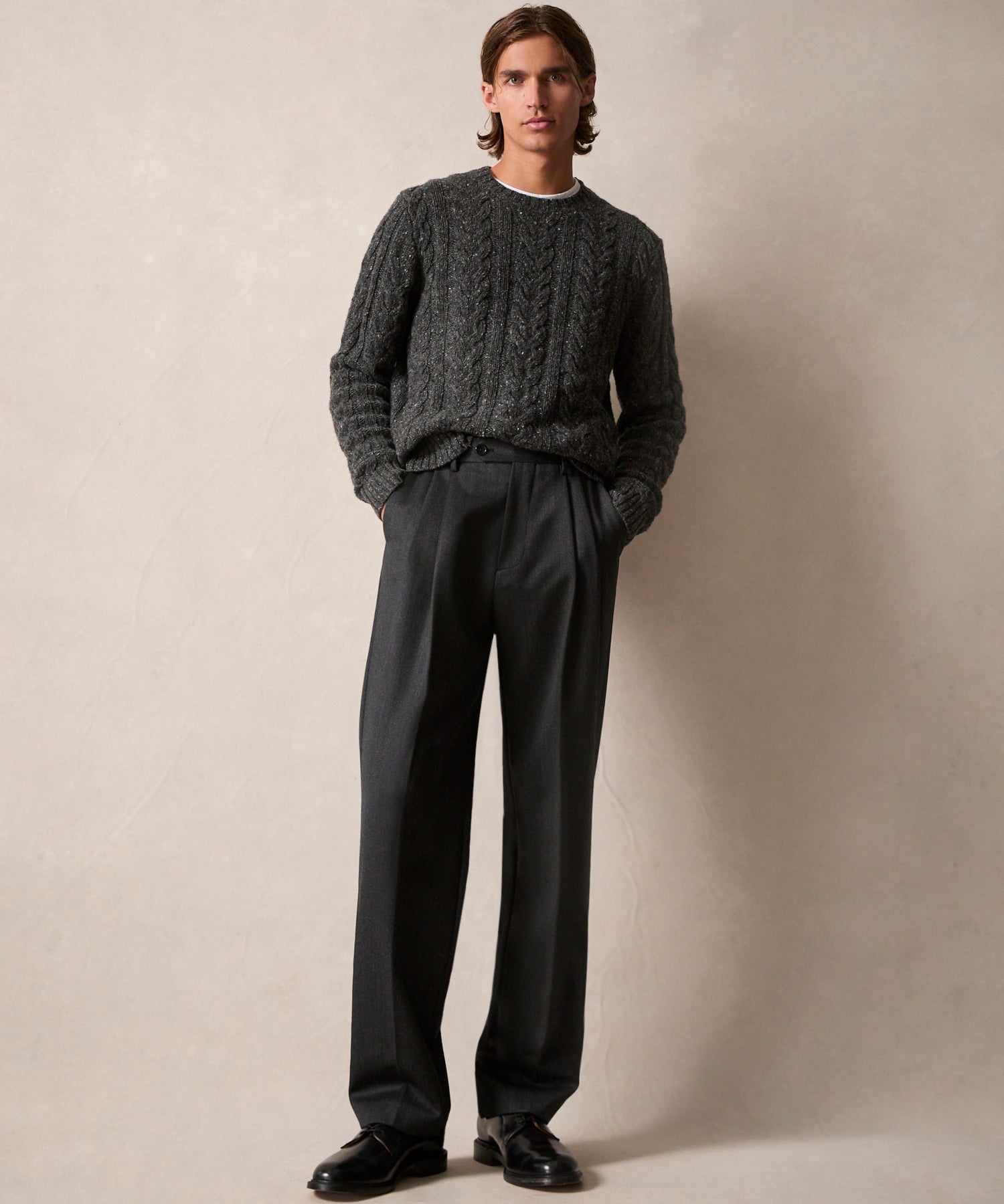 Italian Cavalry Twill Wythe Trouser in Charcoal - Image 3