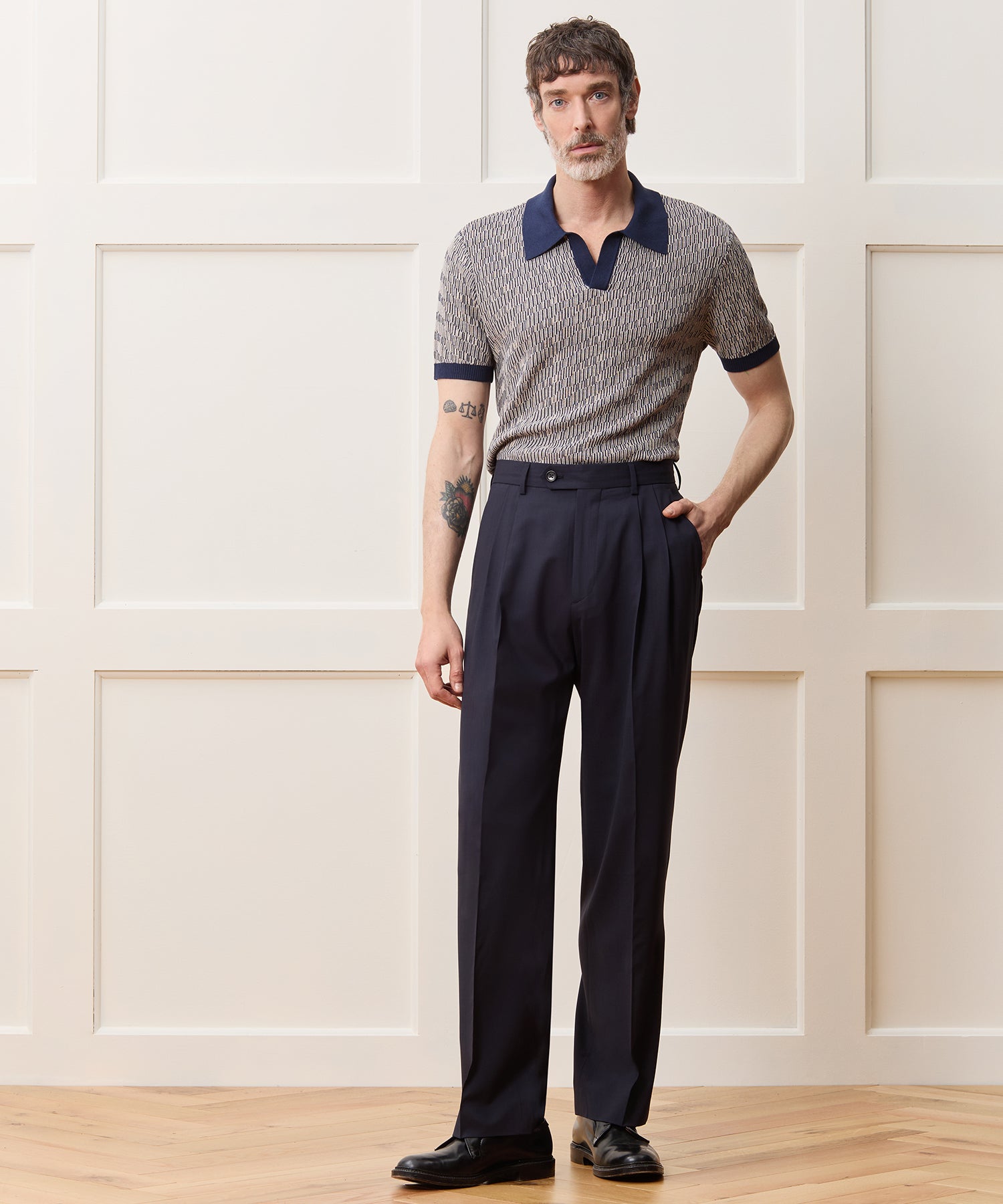 Silk-Cotton Skip-Stitch Montauk Sweater Polo - Image 3