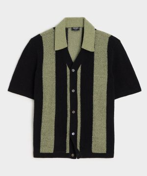 Cropped Boucle Sweater Polo