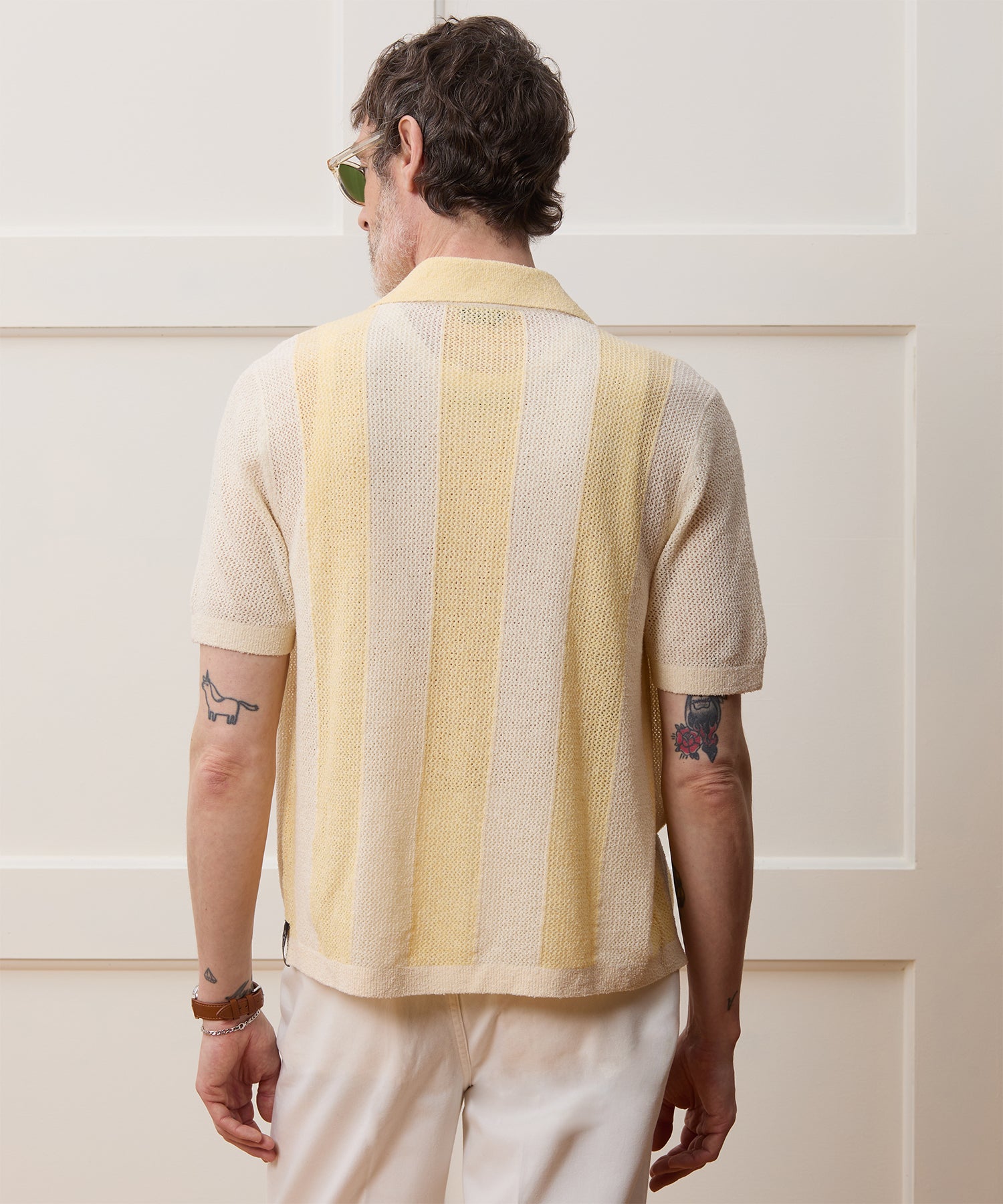Cropped Boucle Sweater Polo - Image 5