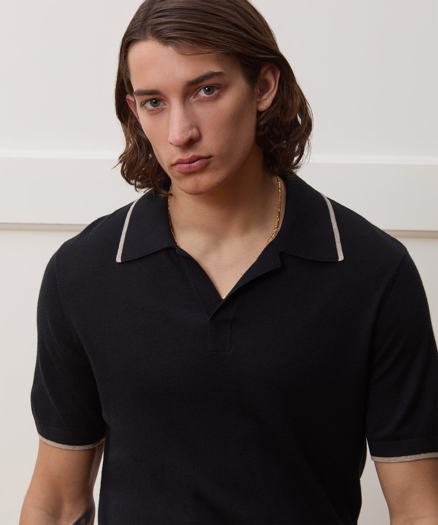 Silk-Cashmere Tipped Montauk Sweater Polo - Image 4