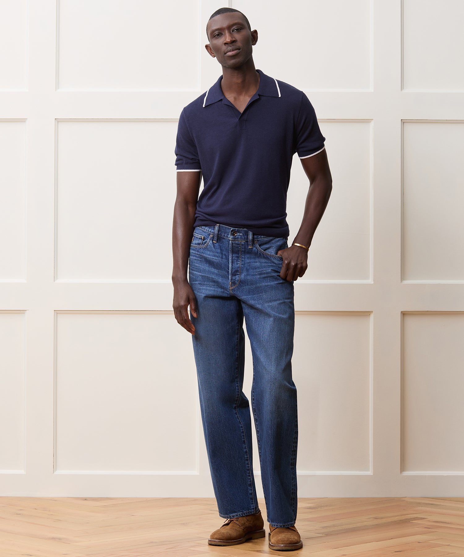 Silk-Cashmere Tipped Montauk Sweater Polo - Image 3