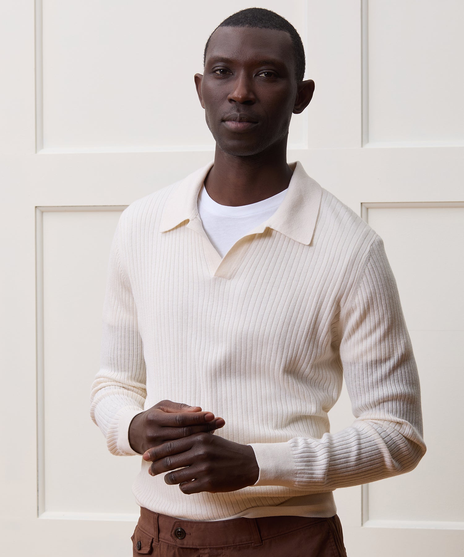 Silk-Cashmere Ribbed Montauk Sweater Polo - Image 2