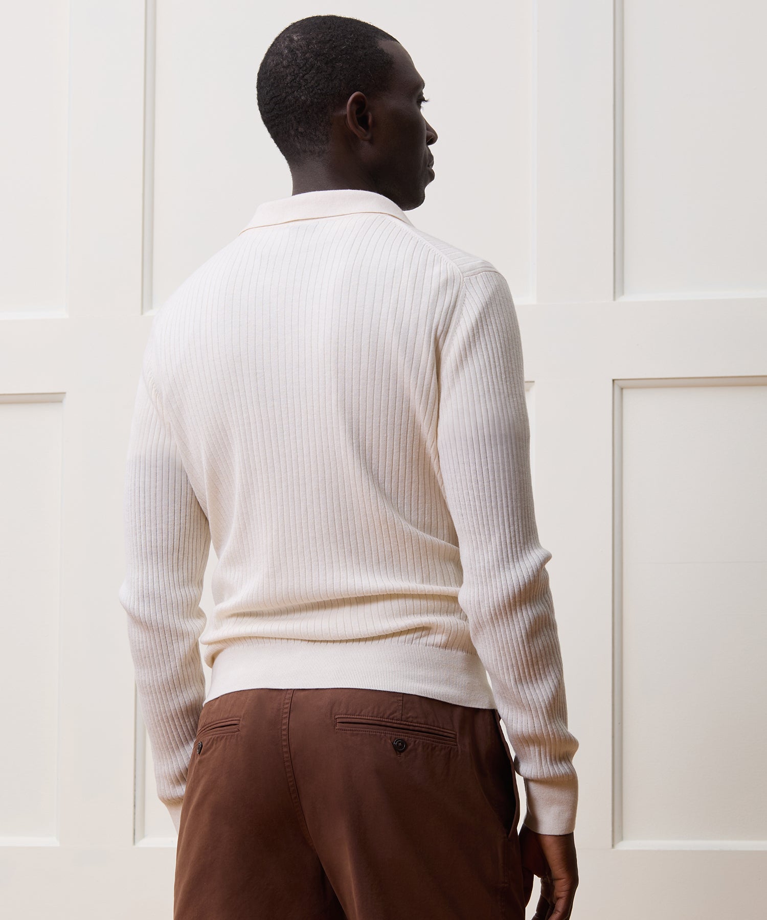 Silk-Cashmere Ribbed Montauk Sweater Polo - Image 5